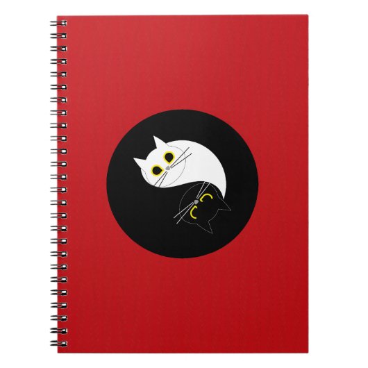 Yin Yang Zen Chat Carnet Spiral (Devant)