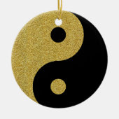 Yin Yang Zwart en goud Ornament (Voorkant)