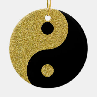 Yin Yang Zwart en goud Ornament