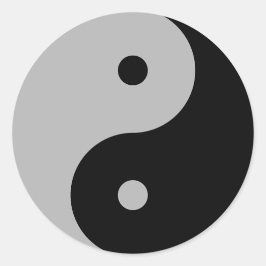 Yin Yang - zwart Ronde Sticker (Voorkant)