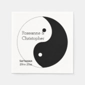 Yin Yang zwart-wit ontwerp bruiloft Servet (Voorkant)