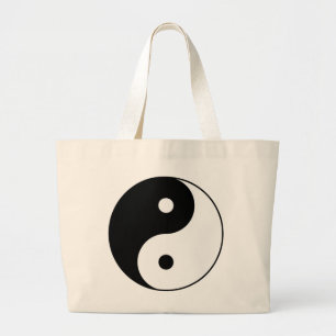 yin yang zwart wit symbool grote tote bag