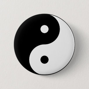yin yang zwart wit symbool ronde button 5,7 cm