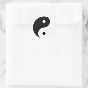 yin yang zwart wit symbool ronde sticker