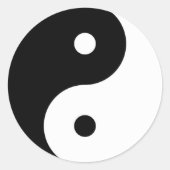 yin yang zwart wit symbool ronde sticker (Voorkant)