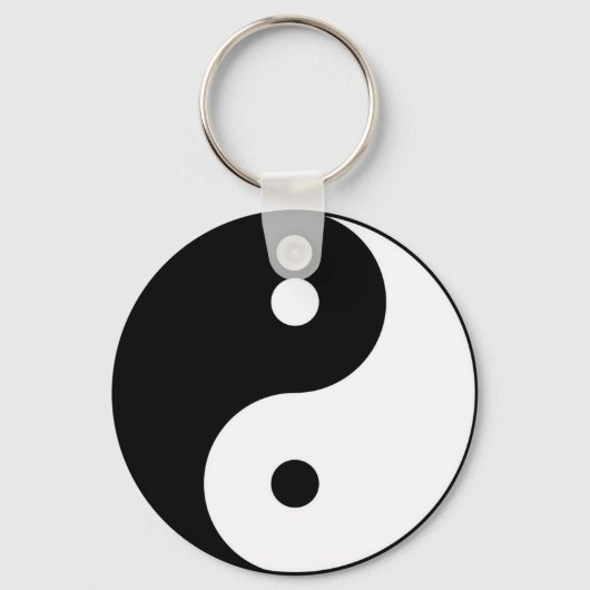yin yang zwart wit symbool sleutelhanger (Voorkant)
