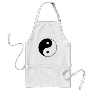 yin yang zwart wit symbool standaard schort