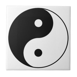 yin yang zwart wit symbool tegeltje