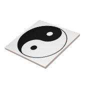 yin yang zwart wit symbool tegeltje (Zijkant)