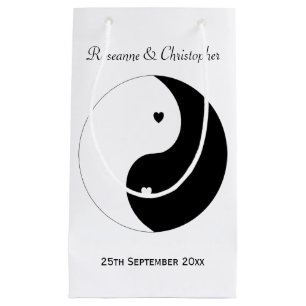 Yin Yang Zwarte En Witte Hartjes Bruiloft Klein Cadeauzakje