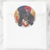 Yin & Yang zwarte panter Ronde Sticker (Tas)