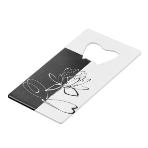 Yin Yang Zwarte Witte Lotusbloem Kredietkaart Flessenopener