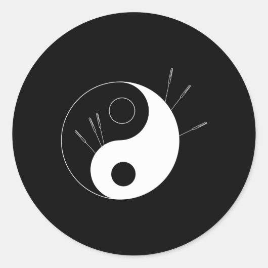 Ying Yang Acupunctuur Therapeut Ronde Sticker (Voorkant)