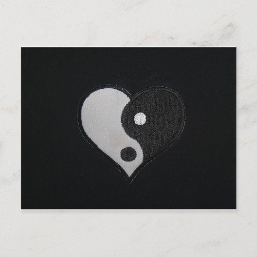Ying Yang (B&W) Heart Products Briefkaart (Voorkant)