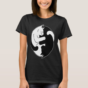 Ying Yang Cat Mannen Vrouwen T-shirt