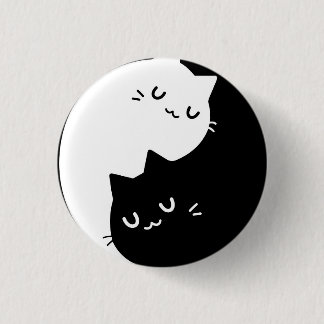 Ying Yang Cats Ronde Button 3,2 Cm