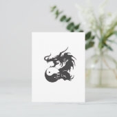Ying Yang Dragon Briefkaart (Staand voorkant)