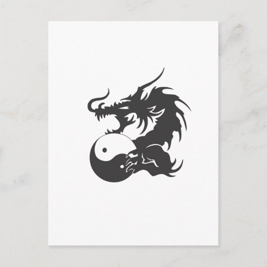Ying Yang Dragon Briefkaart (Voorkant)
