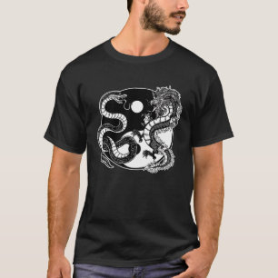 Ying Yang Dragon en slang evenwicht en harmonie T-shirt
