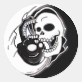 Ying Yang Grim Reaper Ronde Sticker