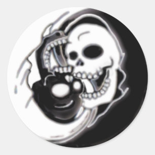 Ying Yang Grim Reaper Ronde Sticker