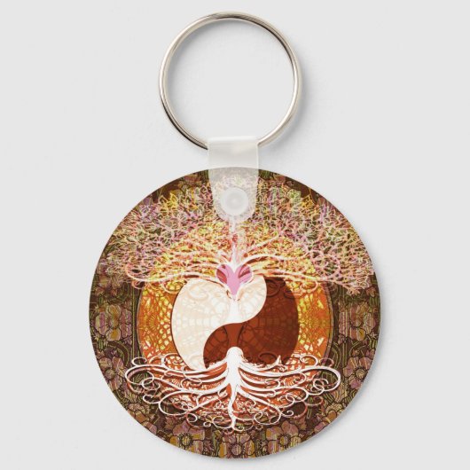 Ying Yang Heart Tree of Life Sleutelhanger (Voorkant)