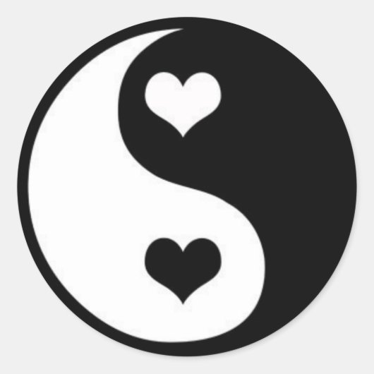 Ying-Yang Love Ronde Sticker (Voorkant)