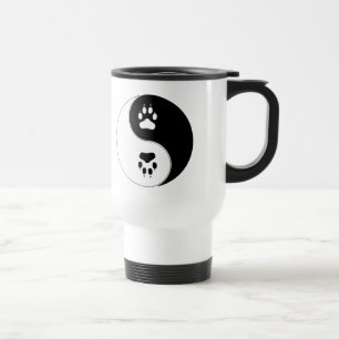Ying Yang Paw Print Reisbeker