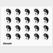 Ying Yang Paw Print Ronde Sticker (Vel)