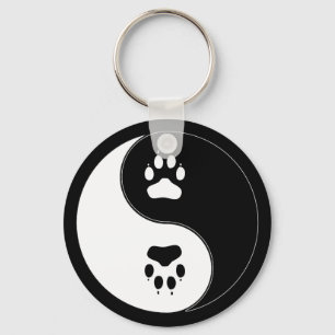 Ying Yang Paw Print Sleutelhanger