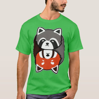 Ying Yang Raccoon en Red Panda T-shirt