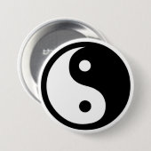 Ying Yang Ronde Button 7,6 Cm (Voorkant /achterkant)