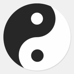 Ying Yang Ronde Sticker