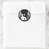 Ying Yang Wings Ronde Sticker (Tas)