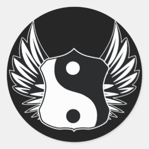 Ying Yang Wings Ronde Sticker