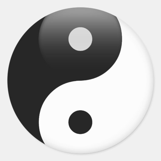 Ying Yang - Yin en Yang Taoism Ronde Sticker (Voorkant)