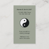 Ying Yang Zen Massage Visitekaartje (Achterkant)