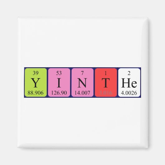 Yinthe periodieke table name magnet magneet (Voorkant)