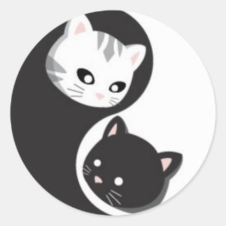 YinYang Buttonnen en Ninji Ronde Sticker