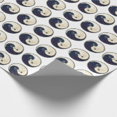 YinYang duiven inpakpapier op wit (Hoek)