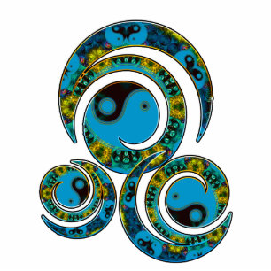 YinYang Fractal Swirl Sculpture Fotobeeldje Magneet