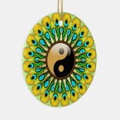 YinYang Peacock Sun Circle Ceramic Ornament (Rechts)