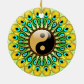 YinYang Peacock Sun Circle Ceramic Ornament (Achterkant)