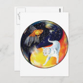YinYang Poisson et chat - Carte postale couleur (Devant / Derrière)