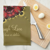 YinYang Rouge+Gold Mandala Nouvel Âge Serviette de (Quart Plié)