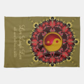 YinYang Rouge+Gold Mandala Nouvel Âge Serviette de (Horizontal)