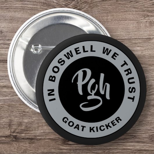 Yinzer Sluiting Custom Black Burgh  PGH Ronde Button 5,7 Cm