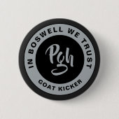 Yinzer Sluiting Custom Black Burgh  PGH Ronde Button 5,7 Cm (Voorkant)