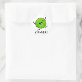 Yip-pea Happy Pea Pun Ronde Sticker (Tas)