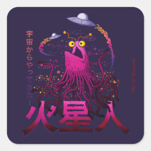Yip Yip Martiaanse Ruimte Avontuur Vierkante Sticker